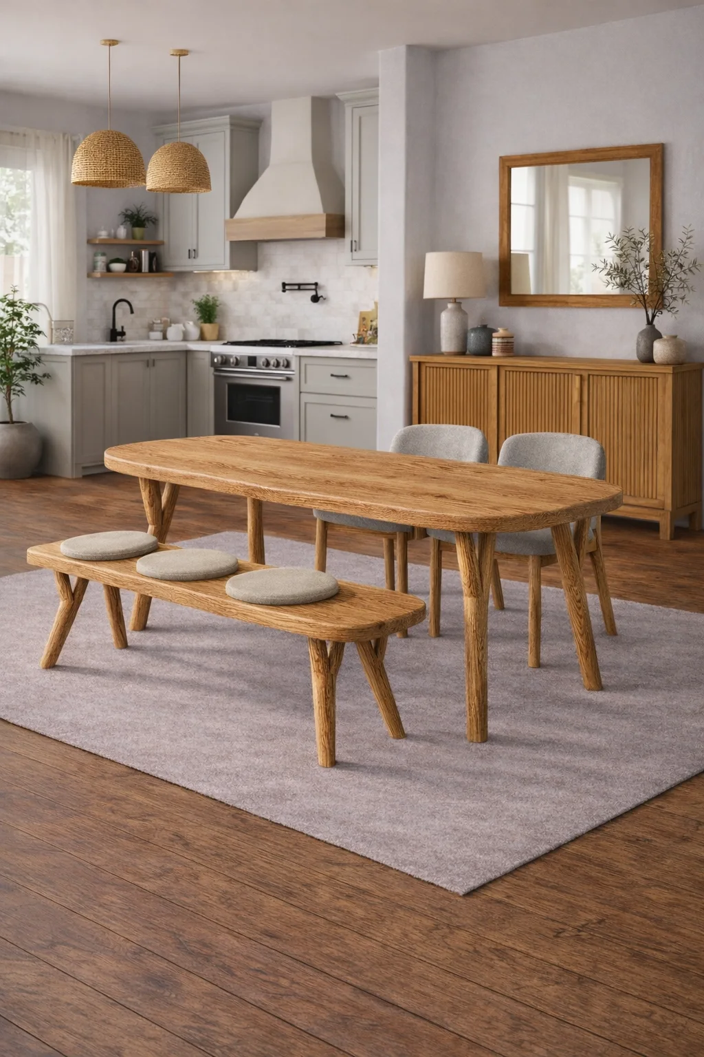 Köknar Gerçek Ağaç Yemek & Toplantı Masası – %100 Gerçek Ağaç, Ahşap Ayaklı, Kişiye Özel Üretim