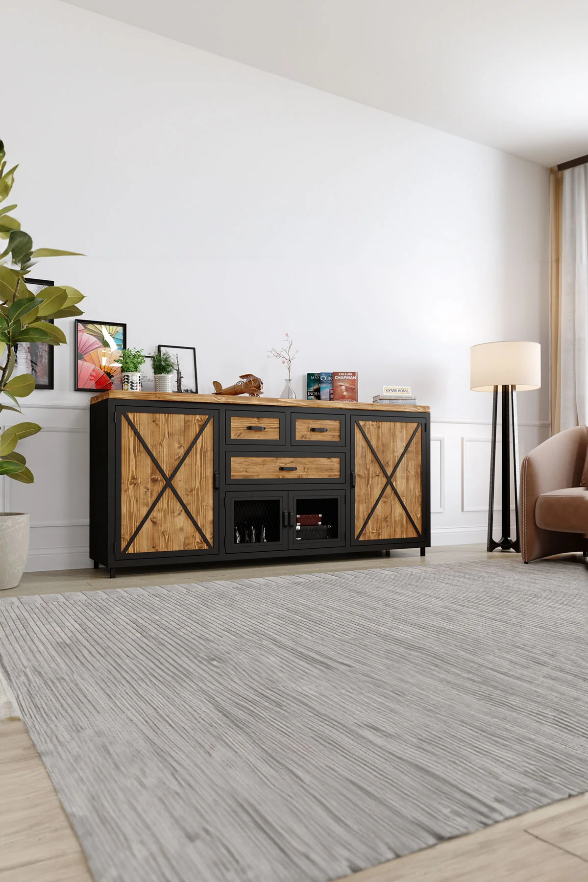 Açelya Konsol – %100 Gerçek Ağaç, Uzun Ömürlü Kullanım, Kişiye Özel Üretim varyasyon görseli