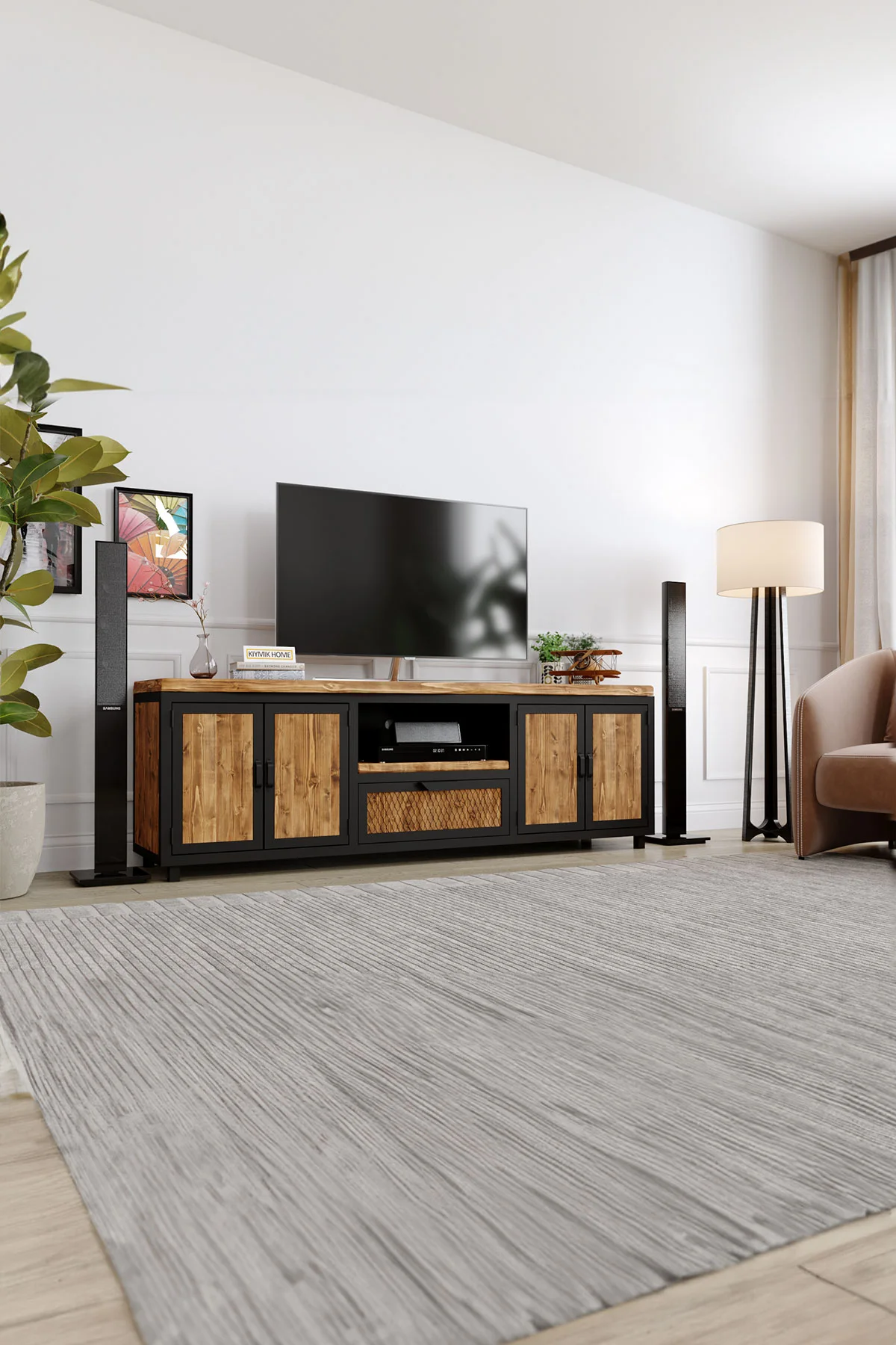 Cennet Tv Ünitesi – %100 Gerçek Ağaç, Uzun Ömürlü Kullanım, Kişiye Özel Üretim varyasyon görseli