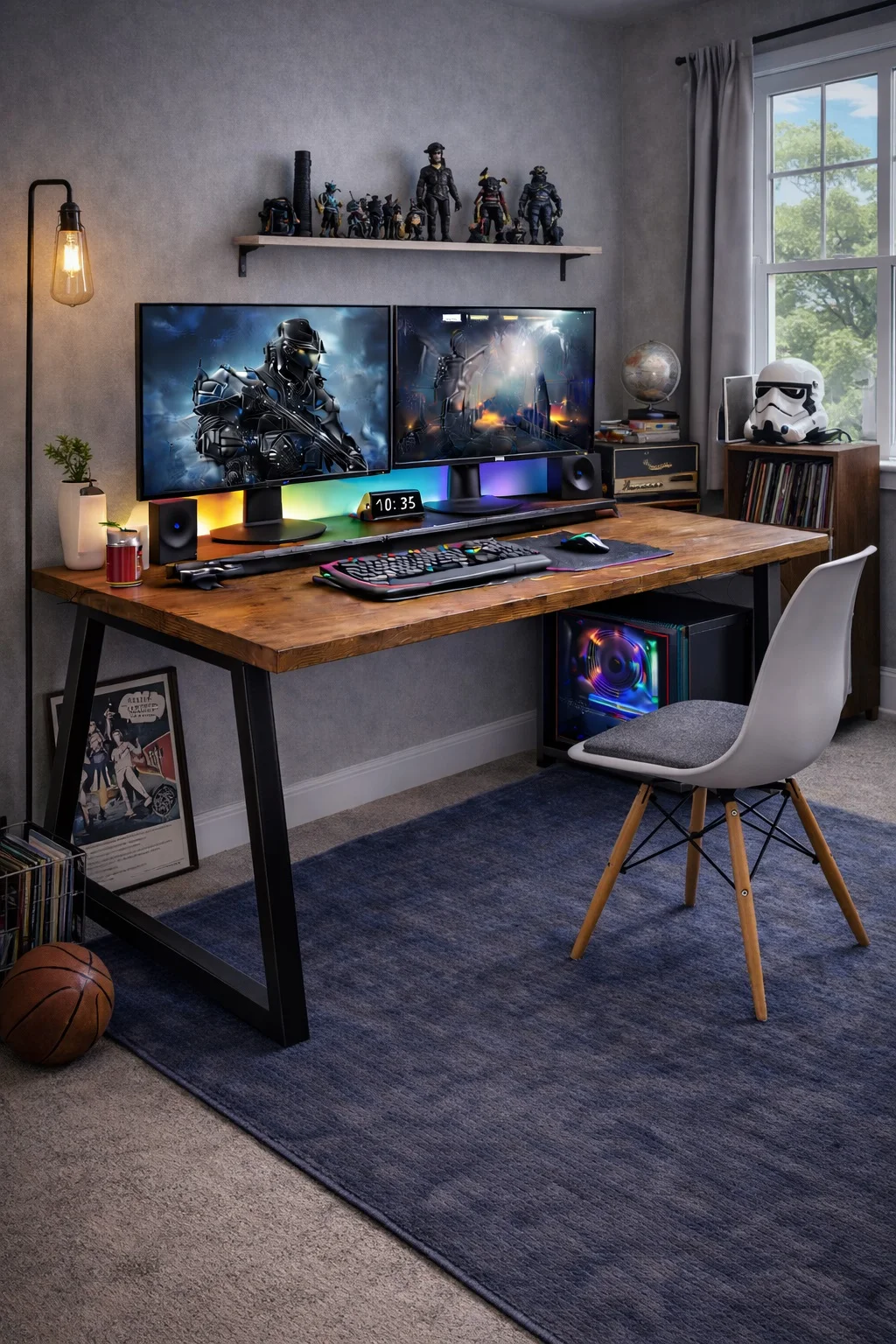 160X75cm Bilgisayar, Oyuncu, Çalışma ve Makam Masası – Köknar Ağacı - Model 2