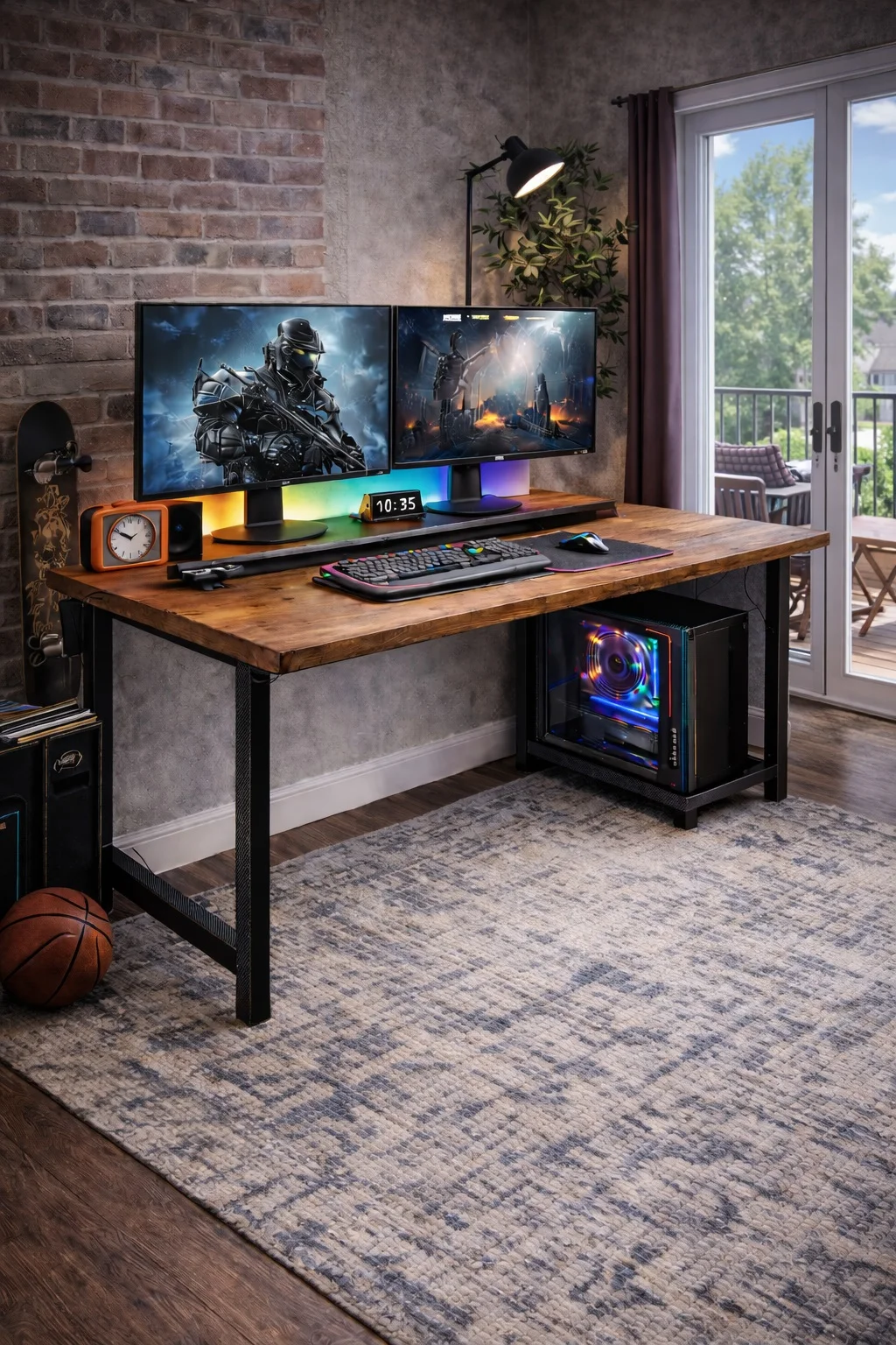 160X75cm Bilgisayar, Oyuncu, Çalışma ve Makam Masası – Köknar Ağacı - Model 1