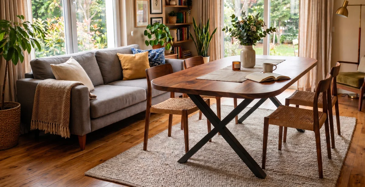 Doğal Dokulu Ceviz Masa Modelleri - Kıymık Home