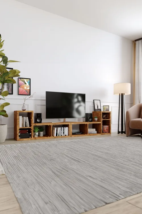 Akasya Tv Ünitesi – %100 Gerçek Ağaç, Uzun Ömürlü Kullanım, Kişiye Özel Üretim