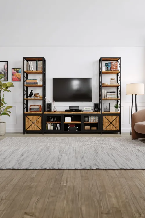 Lantana Tv Ünitesi – %100 Gerçek Ağaç, Uzun Ömürlü Kullanım, Kişiye Özel Üretim