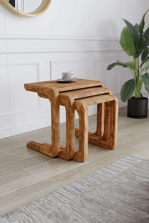 4014 Zigon Sehpa – %100 Gerçek Ağaç, Uzun Ömürlü Kullanım, Kişiye Özel Üretim