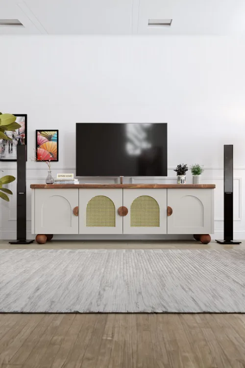 Bohem Tv Ünitesi – %100 Gerçek Ağaç, Uzun Ömürlü Kullanım, Kişiye Özel Üretim