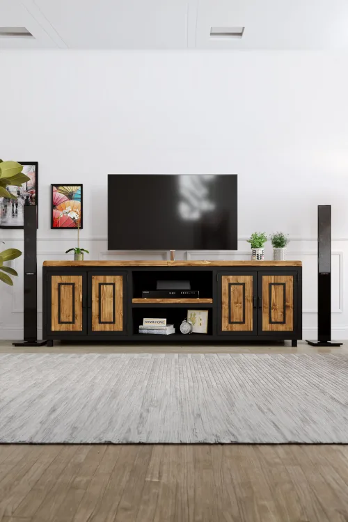 Defne Tv Ünitesi – %100 Gerçek Ağaç, Uzun Ömürlü Kullanım, Kişiye Özel Üretim