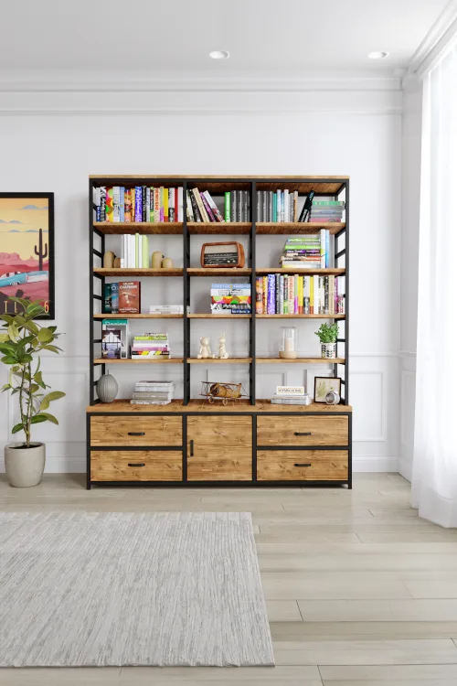 3006 Kitaplık – %100 Gerçek Ağaç, Uzun Ömürlü Kullanım, Kişiye Özel Üretim