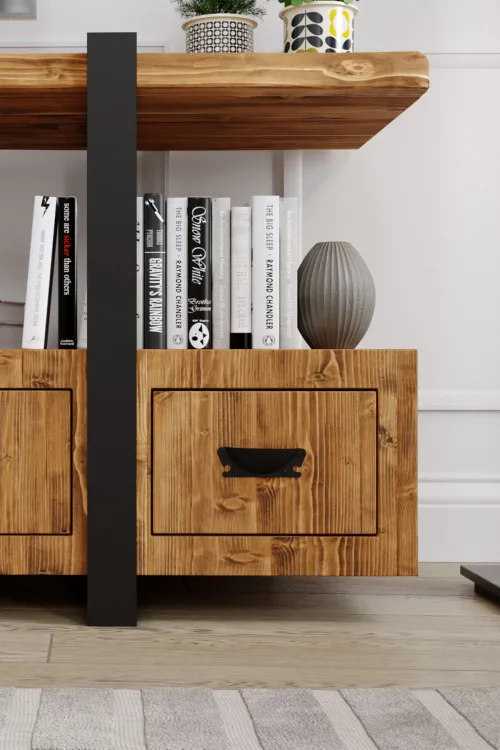 Kaktüs Tv Ünitesi – %100 Gerçek Ağaç, Uzun Ömürlü Kullanım, Kişiye Özel Üretim