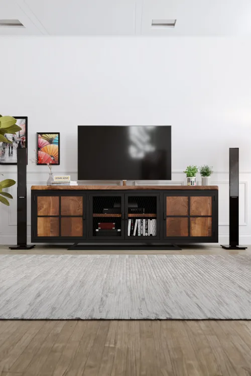 Manolya Tv Ünitesi – %100 Gerçek Ağaç, Uzun Ömürlü Kullanım, Kişiye Özel Üretim